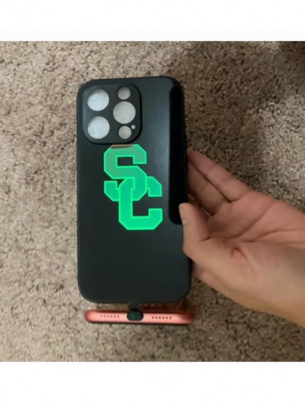 4 items.iPhone 14pro LED light up case, Call Flash Phone Case